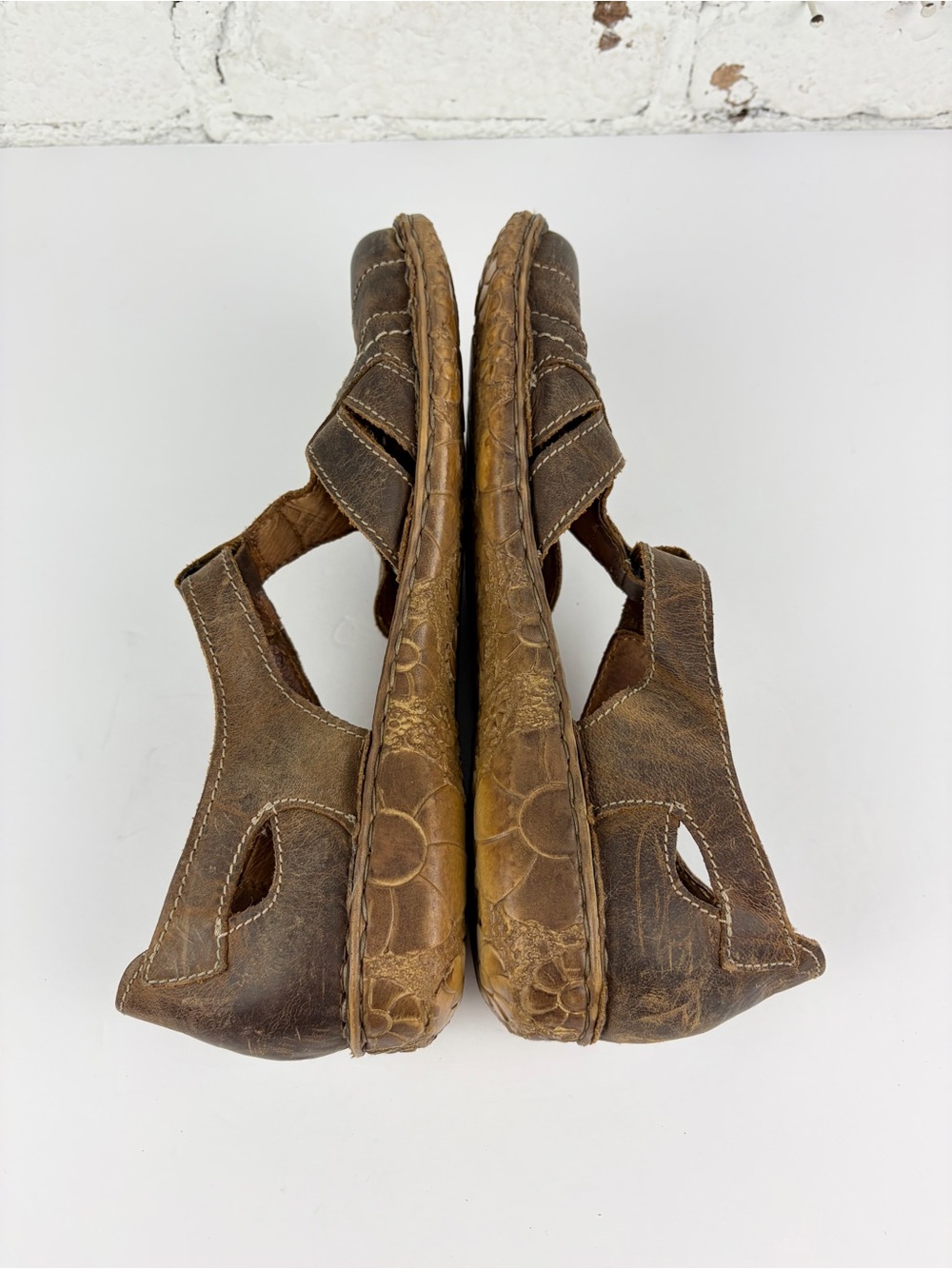 Josef Seibel Rosalie 29 Brown Leather Closed Toe Mary Jane Sandals 39 - Picture 9 of 11